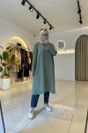 Triko Tunik Mint Yeşili